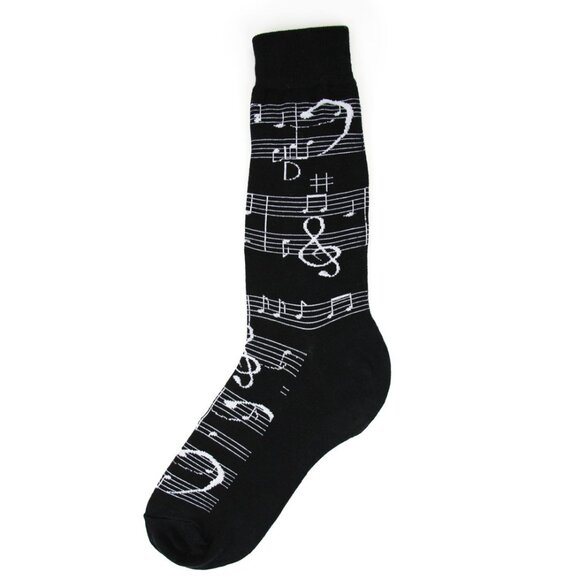 NWT Music Note Men's/Unisex Crew Length Socks Modcloth Father's Day - Picture 1 of 5